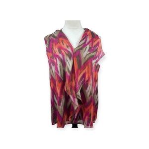 Michael Kors orange pink and green sleeveless flowing top size large
